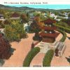 White border postcard.  Japanese Gardens, Hollywood, California.  Joe Toplitzky Co, Realtors, Los Angeles.