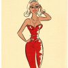 Chrome postcard.  Destiny can shape your end, but a girdle is more dependable.  Tony Roy 1957.  Pretty, shapely woman in evening gown.