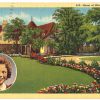Linen postcard.  Home of Shirley Temple, California.  1941.