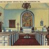 Linen postcard.  Interior Old Swedes' Church, Built 1698, Wilmington, Delaware.