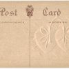 Old postcard.  ValentinesDay.  Heart, wishbone, rope border, embossed, poem. - Image 2