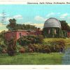 Linen postcard.  Observatory, Smith College, Northampton, Massachusetts.  1946.
