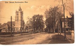 Old postcard.  Elm Street, Northampton, Massachusetts. 1913.