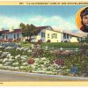 Linen postcard.  La Californiana, home of Jane Withers, Westwood, California.