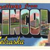 Linen postcard.  Greetings from Lincoln, Nebraska.  Large Letter.