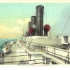 White border postcard. Steamer City of Detroit III, Hurricane Deck.  Ship.