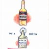 Chrome postcard.  Talking About Pictures - What's the difference between a bottle of Whisky and a bottle of Crazy Water.  One's a Talkie, the other's a movie.