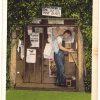 Linen postcard.  Post Office, Grimshawes, North Carolina. Smallest Post Office in the USA.