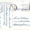 Linen postcard.  Indian Symbols.  Indian arrow maker story  feathers, canoe.  1946.  Signed by Wilkes. - Image 2