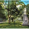 Linen postcard.  Samuel Noble Monument, Quintard Ave, Anniston, Alabama.