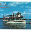 Chrome postcard.  The Queen, Lake Okoboji, Iowa. Ship, 1960.
