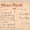 Old postcard.  To My Valentine.  Girl, boy, heart, basket of cherries, embossed, 1907. - Image 2