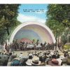 Linen postcard. Band Shell, City Park, Beaver Dam, Wisconsin.  Band playing, audience.