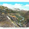 White border postcard.  Deadhorse Gulch, Trail of '98 on White Pass & Yukon Route., Alaska.  Train tracks.