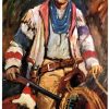 Chrome postcard. Pat Garrett, Gunfighters of the Old West.  Sheriff that killed Billy the Kid.  Oil painting by Lea McCarty 1958.