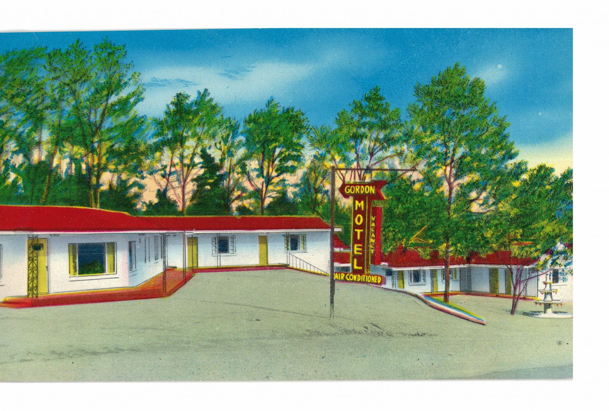 Chrome postcard. Gordon Motel, Oneonta, Alabama. Jackie's Vintage