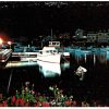 Chrome postcard.  Night View at Perkins Cove, Ogunquit, Maine.  Boats.
