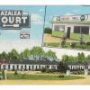 Linen postcard.  Azalea Court, Grill, Orangeburg, South Carolina.