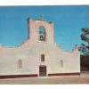 Chrome postcard. Mission at Socorro, Texas. 1954.
