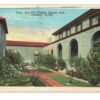 White border postcard.  Patio, Cleveland Heights Country Club, Lakeland, Florida. 1933.