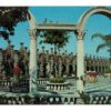 Chrome Postcard.  Kapok Tree Inn, Restaurant, Clearwater, Florida. Wall of Waterfalls and Arches.