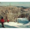 Chrome postcard.  Skiing the Canyon Run at Mount Snow, near Wilmington, Vermont.