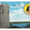 Linen postcard.  Grave of Julien Dubuque, founder of the city, Dubuque, Iowa.