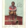 Old postcard.  Watermelon Jake.  Black boy eating watermelon. 1901, undivided back.