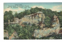 Linen postcard.  Lover's Leap Natural Tunnel, Southwestern Virginia, near the Tennessee-Virginia state line.