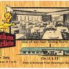 Linen postcard.  Chicken Charlie's, Kalamazoo, Michigan. Host Charles Schwarz.