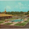 Chrome postcard.  Holiday Inn of Ozark, Alabama. Pool.