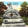 White border postcard.  Wisconsin Calvary Monument, Chickamauga Park, Chattanooga, Tennessee.