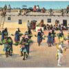 Linen postcard.  Pueblo Indian Corn Dance Ceremony.