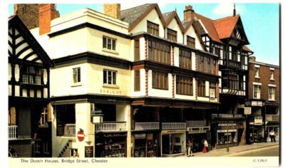 Postcard.  The Dutch Houses, Bridge Street, Chester, England, UK.