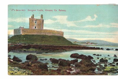 Old postcard.  Dungora Castle, Kinvara Co, Galway, Ireland. 1908.