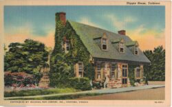 Linen postcard.  Digges House, Yorktown, Virginia.