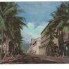 Chrome postcard. Bishop Street, Honolulu, Hawaii.  Union Oil.