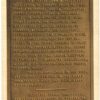 Linen postcard.  Tablet Marking Edison's First Electric Light Plant, at entrance to Hotel Edison, Sunbury, Pennsylvania.