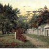 Old postcard.  Longfellow Family Tomb, 2nd from right, Western Cemetery, Portland, Maine. 1912.