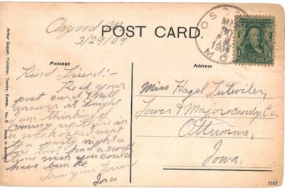 Old postcard.  The Rhine, The Loreley Cliff, Germany.  Rock, ship.  1909. - Image 2