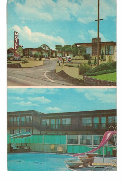 Chrome postcard.  Bel-Air Motel, Monterey, California. Pool.