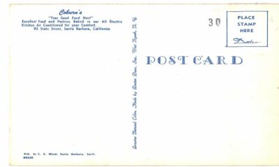 Chrome Postcard. Coburn's, Santa Barbara, California.  Diner. - Image 2