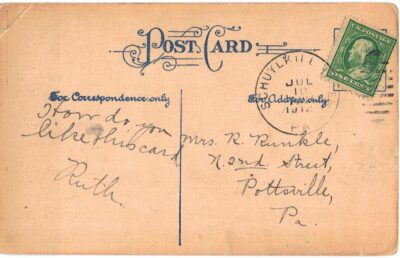 Old postcard. Let's hold hands sometime, Ducky? F Bluh 1910. - Image 2
