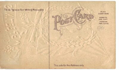Old postcard.  Thomas Jefferson.  The Glorious Fourth.  Greetings, Declaration of Independence.  Embossed, flag. - Image 2