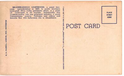 Linen postcard. Famous Marblehead Lighthouse, Marblehead, Ohio on Lake Erie. - Image 2