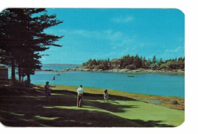 Chrome postcard.  Second green at Shore Acres Club, Sebasco Lodge, Sebasco Estates, Maine.