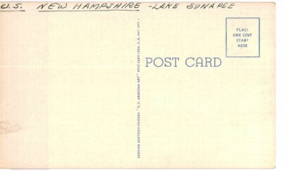 Linen postcard.  Sunapee Lake from Lakewood Manor Summer House, Lake Sunapee, New Hampshire. - Image 2