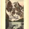 Old postcard.  Valley of Ten Peaks, Laggan, Alberta, Canada. Snow, 1911, embossed.