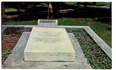 Postcard.  Grave of General Sutter, Lititz, Pennsylvania.