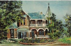 Chrome postcard.  Mount Private Hotel, Perth, Australia.  Painting Morris Katz 1968.